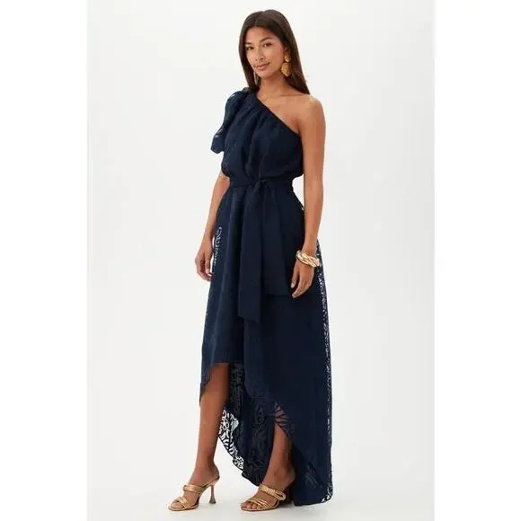 Trina Turk Navy Afloat Dress M Medium NWT $398 - Picture 4 of 9